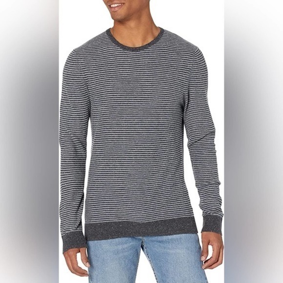 Billy Reid Men’s Striped Pique Crewneck Long Sleeve Pullover Sweater NWT XXL - Picture 1 of 8